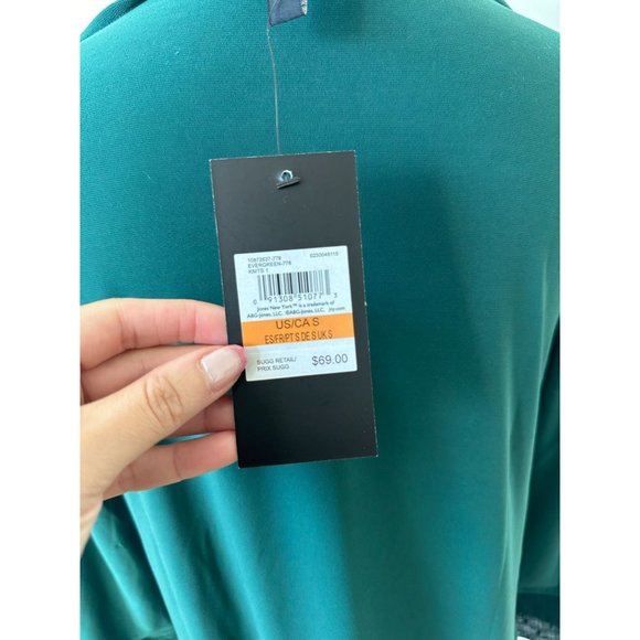 JONESNY Green 3/4 Sleeve Blouse Top Size Small NEW - Picture 6 of 7